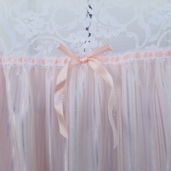 Chardin vintage pink lace two piece nightgown slip - Picture 15 of 15